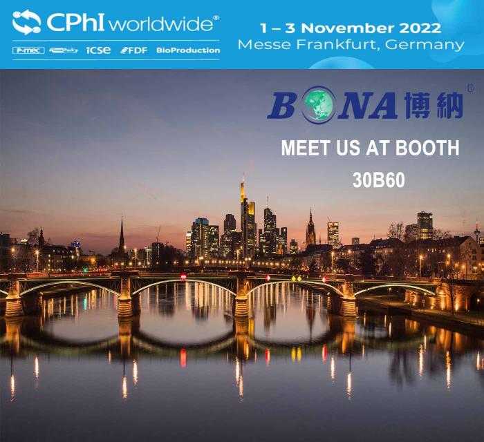 Bona Pharma will be attending CPhI Worldwide 2022-Frankfurt on 1-3 November 2022