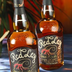 Allieds quirky glass bottle for RedLeg Rum