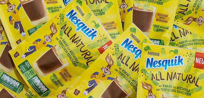 Nesquik launches All Natural cocoa powder in recyclable paper packaging