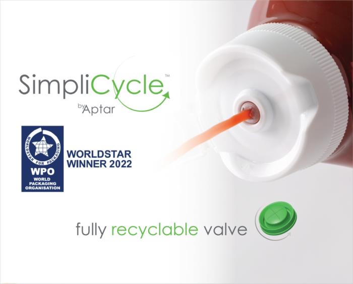 Aptar Food + Beverage’s SimpliCycle Recyclable Valve Wins Recognition at the 2022 WorldStar Global Packaging Awards
