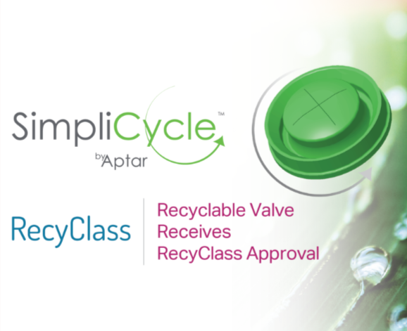 Aptar Receives RecyClass Approval for its SimpliCycle™ Valve as Fully Recyclable in the Polypropylene Recycling Stream