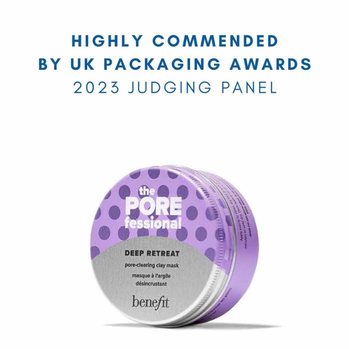 Highly Commended Award for Roberts Metal Packagings Benefit Cosmetics POREfessional Packaging