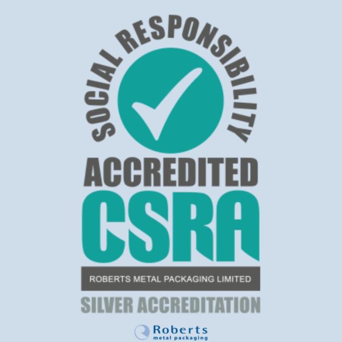 Roberts Metal Packaging Awarded Silver CSR Accreditation