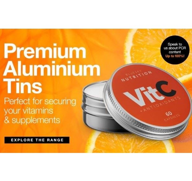 Your Vitamins & Supplements with BlueSky's Aluminium Tins