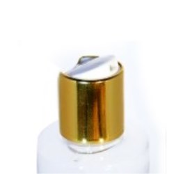 24/410 White Disc Top with Gloss Gold Collar