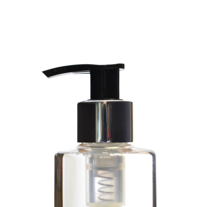24/410 Black Lotion Pump with Gloss Silver Collar, Diptube 210mm FBOG