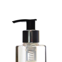 24/410 Black Lotion Pump with Gloss Silver Collar, Diptube 210mm FBOG
