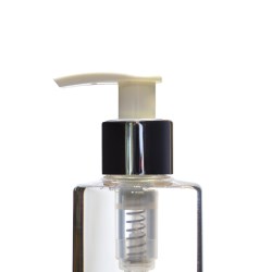 24/410 White Lotion Pump with Gloss Silver Collar, Diptube 210mm FBOG