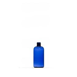 100ml Blue PETG Boston Round Bottle, 18/415 Neck
