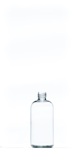 100ml Clear PETG Boston Round Bottle, 18/415 Neck
