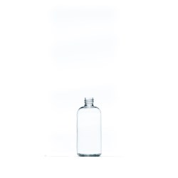 100ml Clear PETG Boston Round Bottle, 18/415 Neck