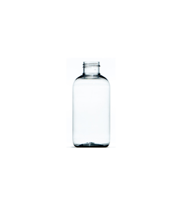 150ml Clear PET Boston Round Bottle, 24/410 Neck