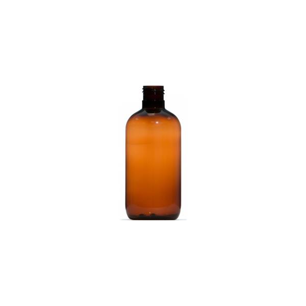 250ml Amber PET Boston Round Bottle, 24/415 Neck