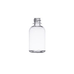 50ml Clear PET Boston Round Bottle, GL18 Neck