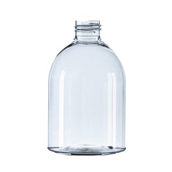 250ml Clear PET Dumpy Boston Round Bottle, 24/410 Neck