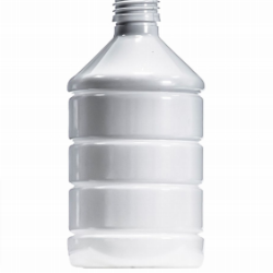 500ml White PET Ribbed Pharma Veral, 28mm ROPP Neck