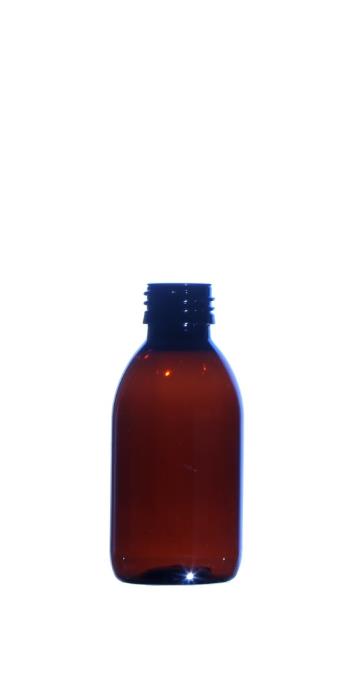 150ml Amber PET Pharma Sirop Bottle, 28mm ROPP Neck