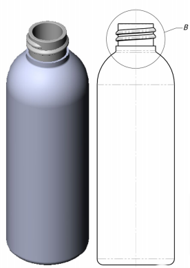 100ml Black PET Tall Boston Round Bottle, 20/410 Neck