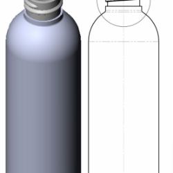 100ml Black PET Tall Boston Round Bottle, 20/410 Neck