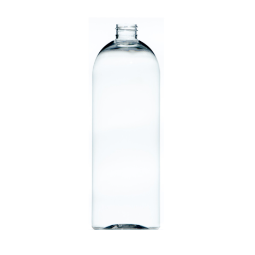 1L Clear PET Tall Boston Round Bottle, 28/410 Neck