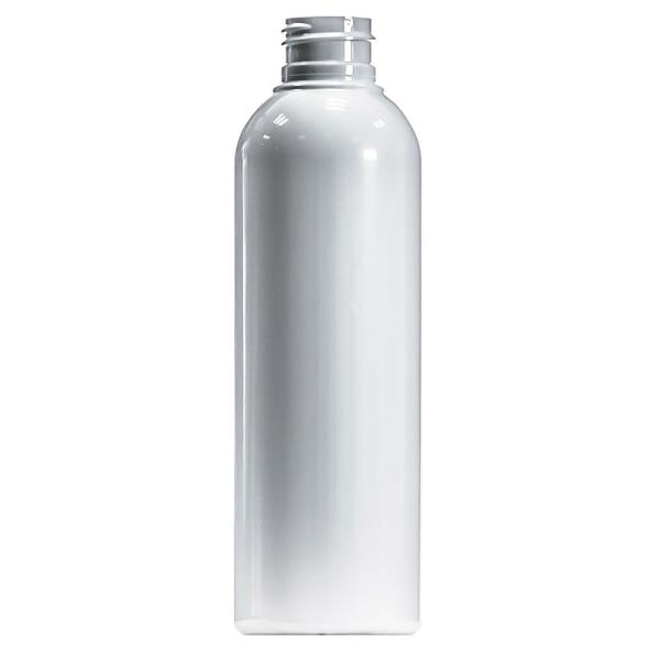 200ml White PET Tall Boston Round Bottle, 24/410 Neck