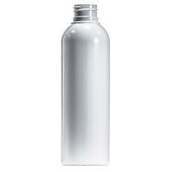 200ml White PET Tall Boston Round Bottle, 24/410 Neck