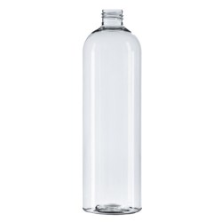 500ml Clear PET Tall Boston Round Bottle, 24/410 Neck