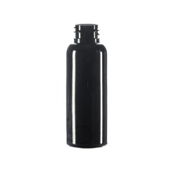 50ml Black PET Tall Boston Round Bottle, 20/410 Neck