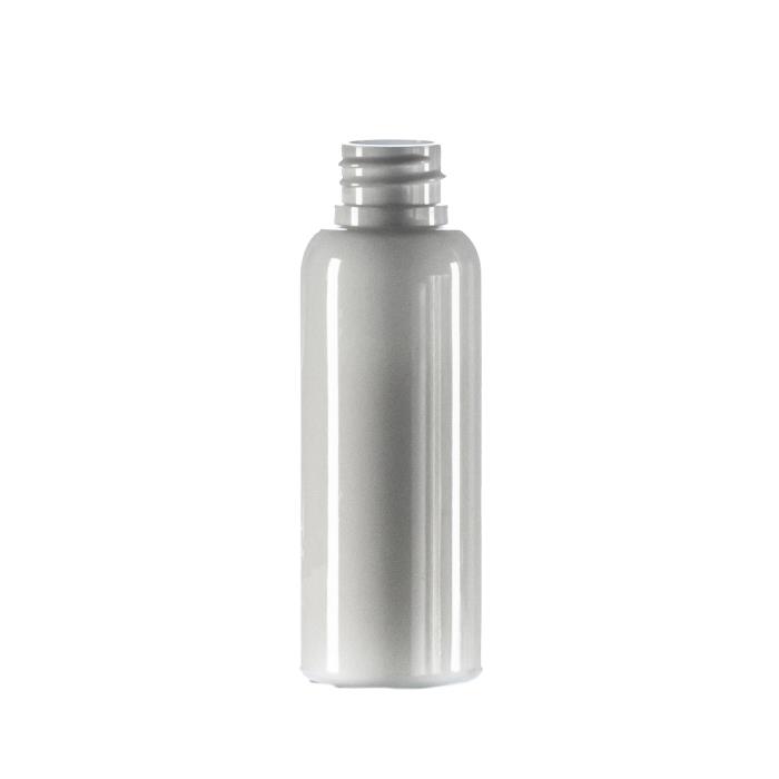 50ml White PET Tall Boston Round Bottle, 20/410 Neck