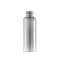50ml White PET Tall Boston Round Bottle, 20/410 Neck
