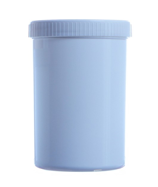 1.25L White PP Straight Sided Jar & 115/400 White Ribbed Screw Cap