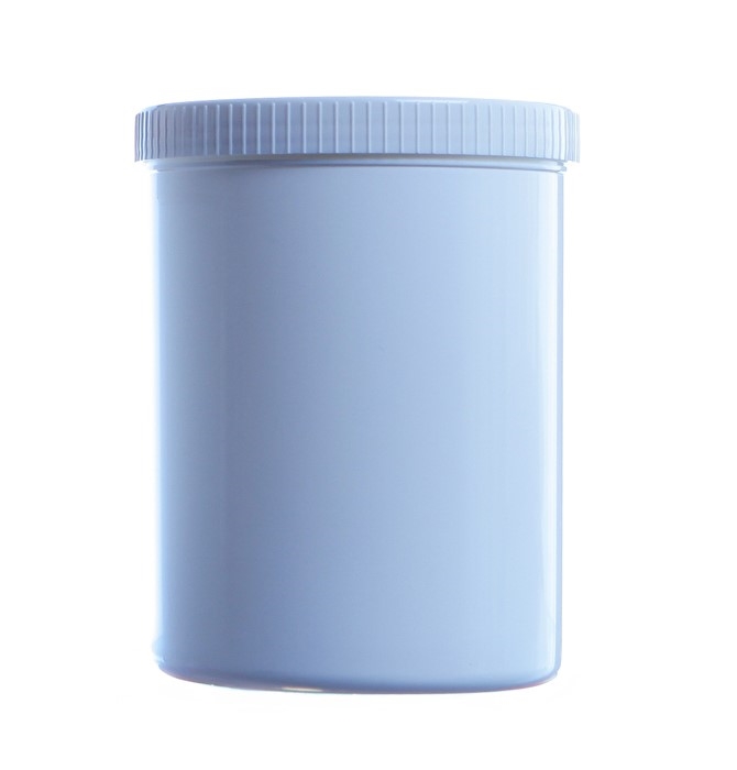1.75L White PP Straight Sided Jar & 130/400 White PP Ribbed Screw Cap