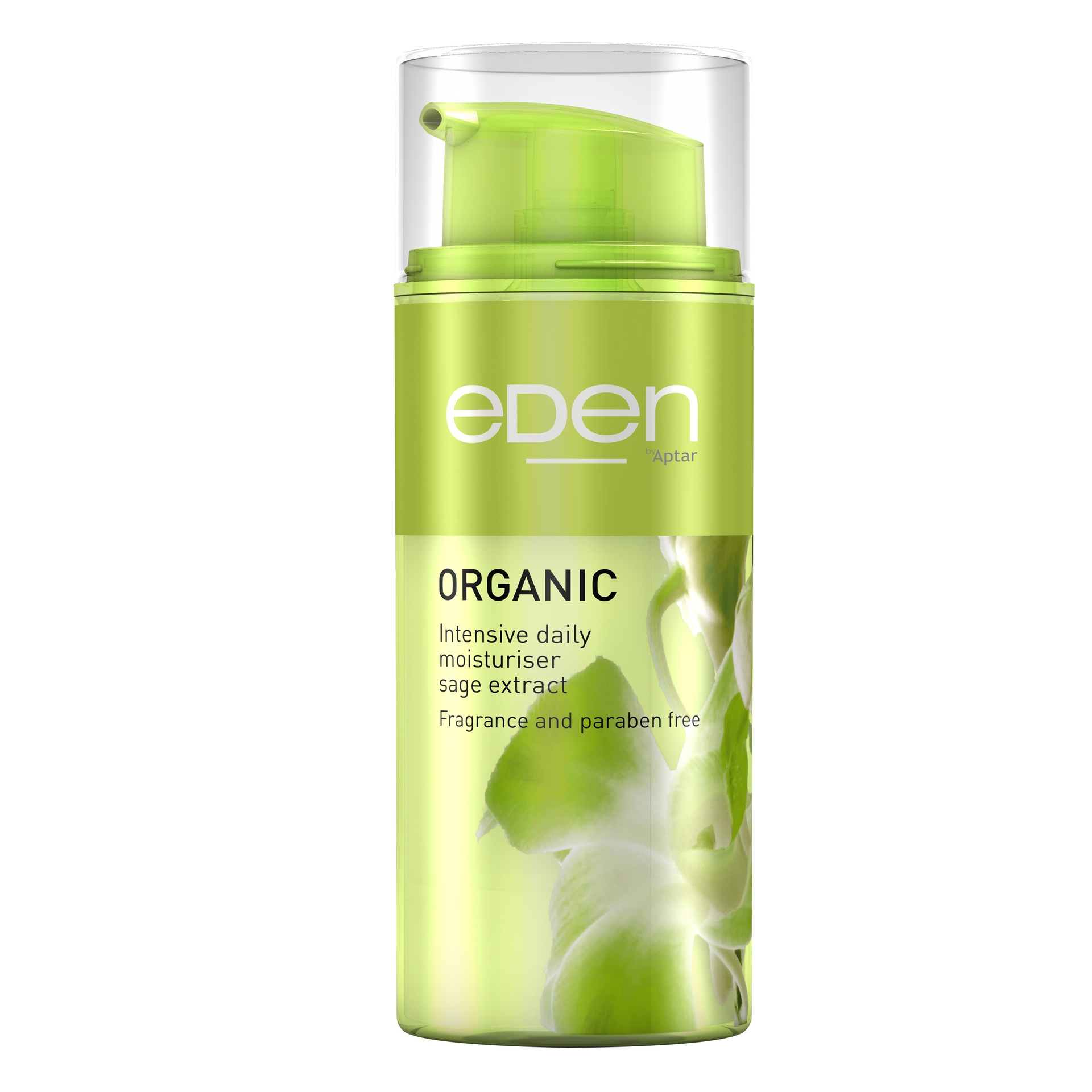 100ml White PP Eden Airless Set (Natural Over Cap)