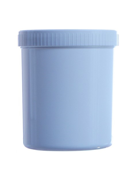 1L White PP Straight Sided Jar & 115/400 White Ribbed Screw Cap