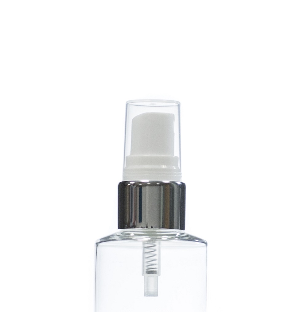20/410 White Finger Spray with Gloss Silver Collar and  Clear Overcap, Diptube 135mm FBOG