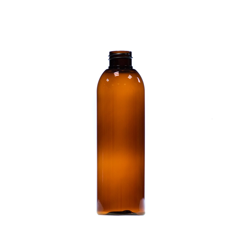 200ml Amber PET Tall Boston Round, 24/410 Neck