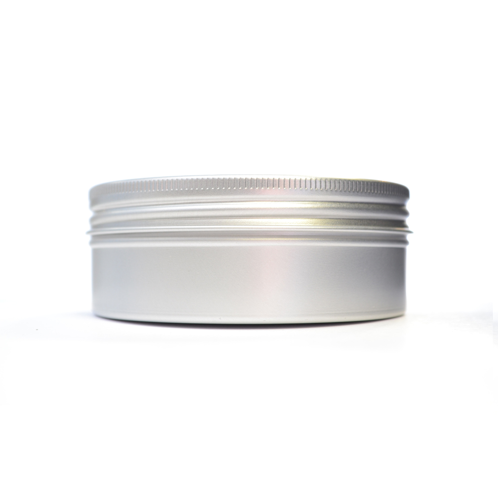 200ml Brushed Aluminium Softline Tin Base & 90mm Brushed Aluminium Extreme Tin Lid, EPE Lined
