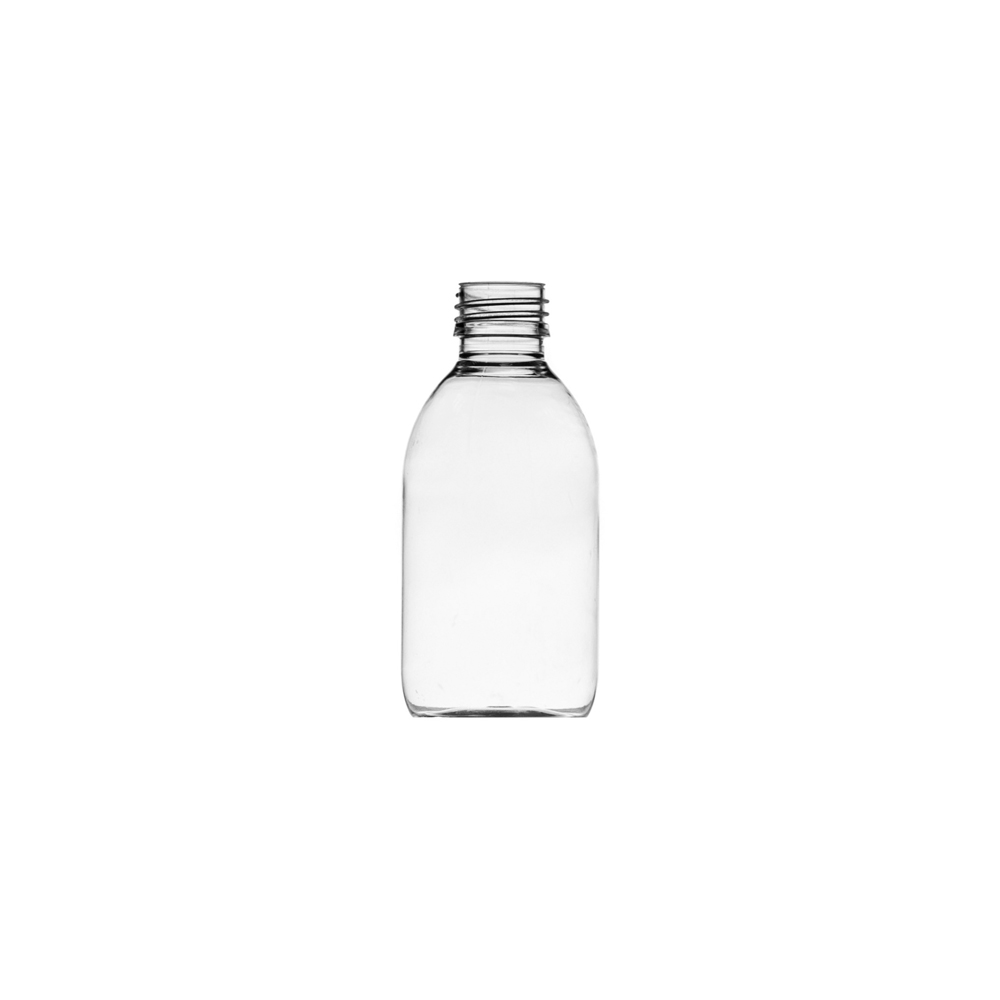 200ml Clear PET Sirop Bottle,  PP28 Neck