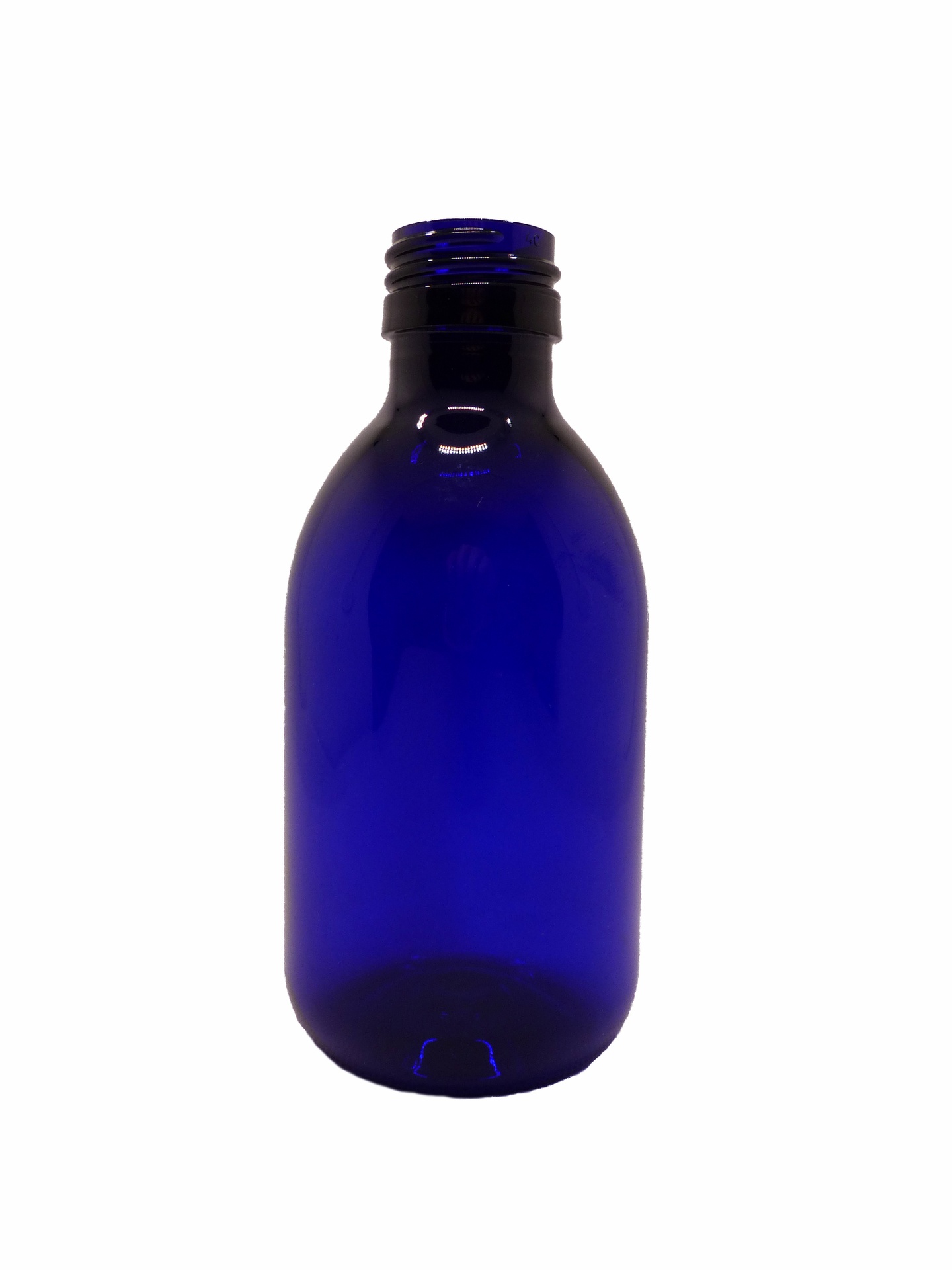 200ml Cobalt Blue PET Sirop Bottle, 28mm ROPP Neck