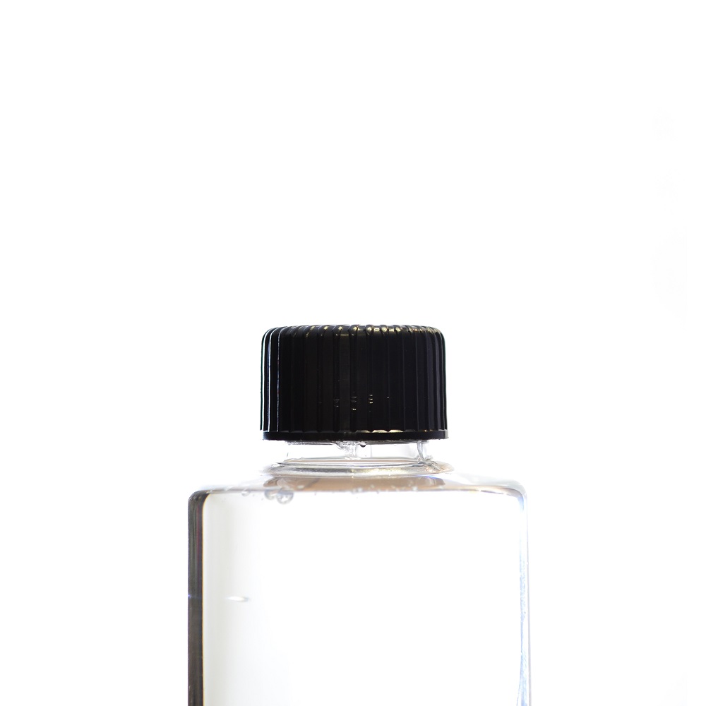 24/410 Black PP Ribbed Screw Cap, EPE Lined