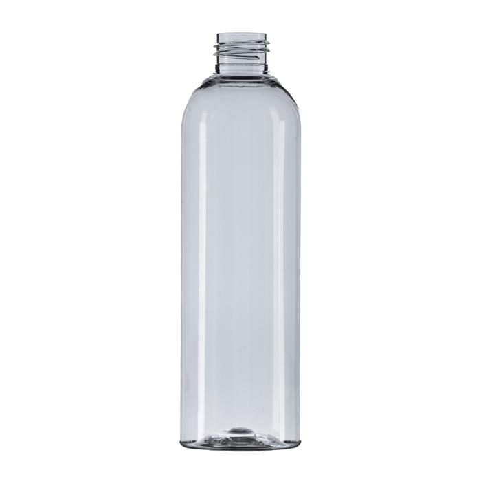 250ml Clear Tall Boston Round, 24/410 Neck