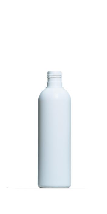 250ml White HDPE Tall Boston Round, 24/410 Neck