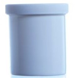 250ml White PP Straight Sided Jar & 70/400 White PP Ribbed Screw Cap