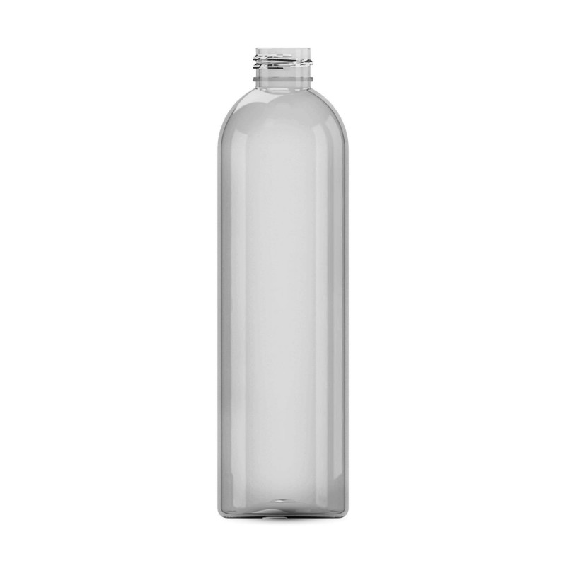300ml Clear PET Tall Boston Round Bottle, 24/410 Neck