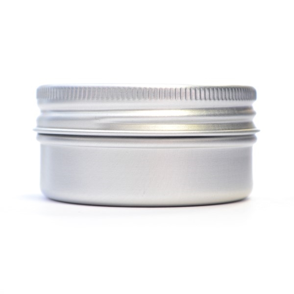30ml Brushed Aluminium Softline Tin Base & 47mm Brushed Aluminium Softline Tin Lid, EPE Lined
