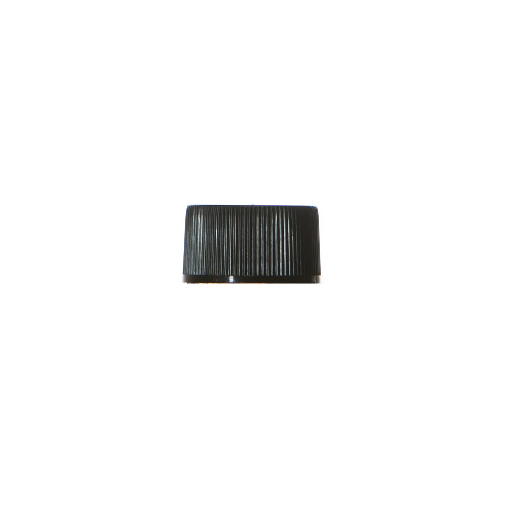 31/410 Black PP Ribbed Screw Cap, EPE Lined