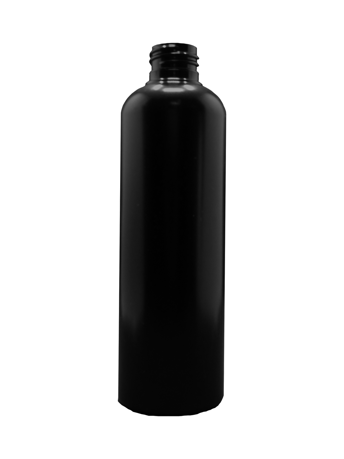 500ml PET Tall Boston Round, Matt Black, 24/410 Neck