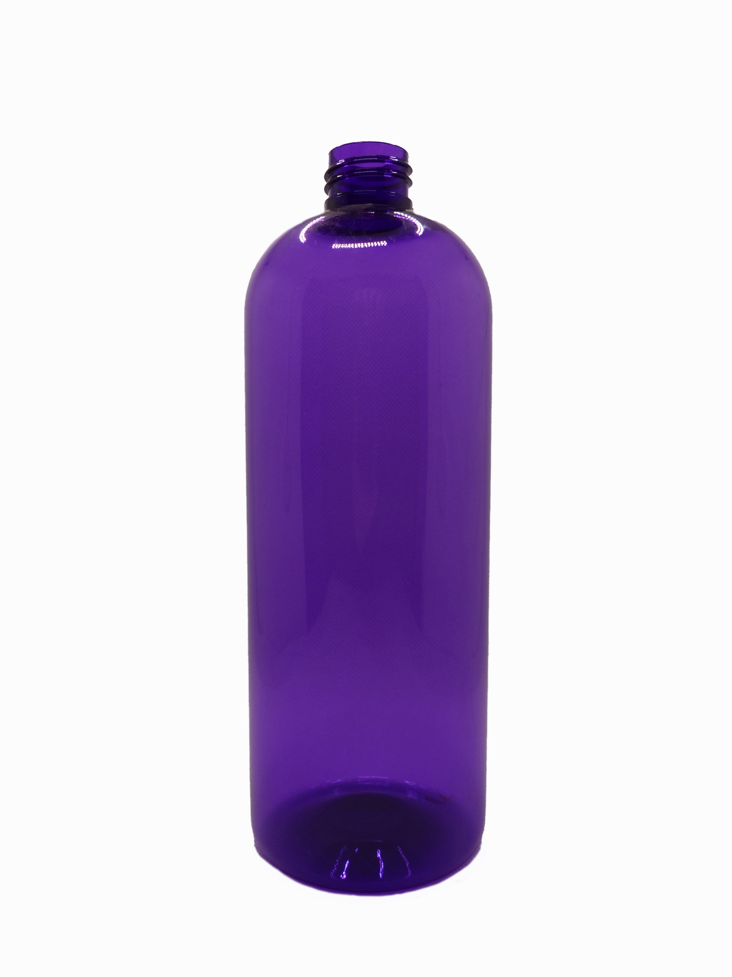 500ml Translucent Purple PET Tall Boston Round, 24/410 Neck + UV Inhibitor