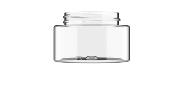 75ml Clear PET Wide Straight Jar, 48/400 Neck (To Suit Double Jar Cap)