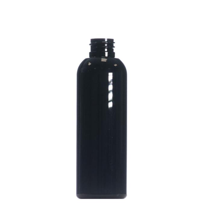 100ml Black PET Tall Boston Round Bottle, 20/410 Neck